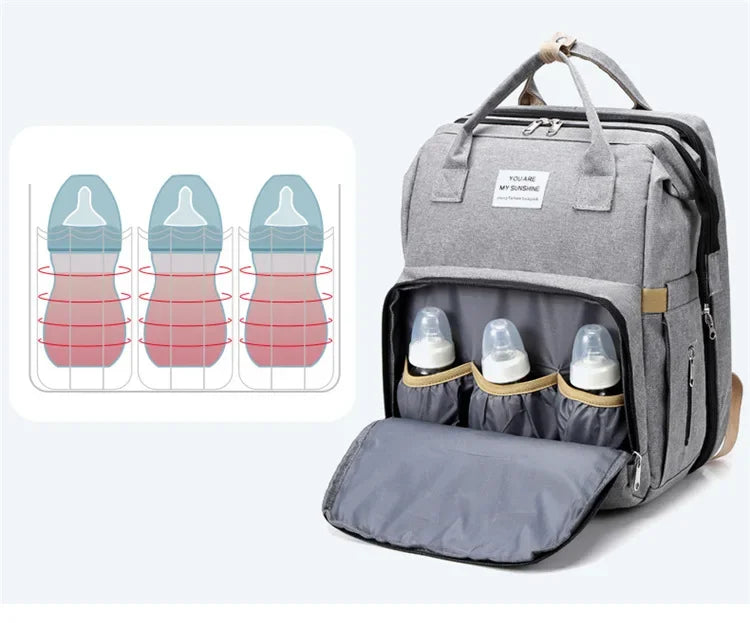 Baby Diaper Backpack with Bed Function