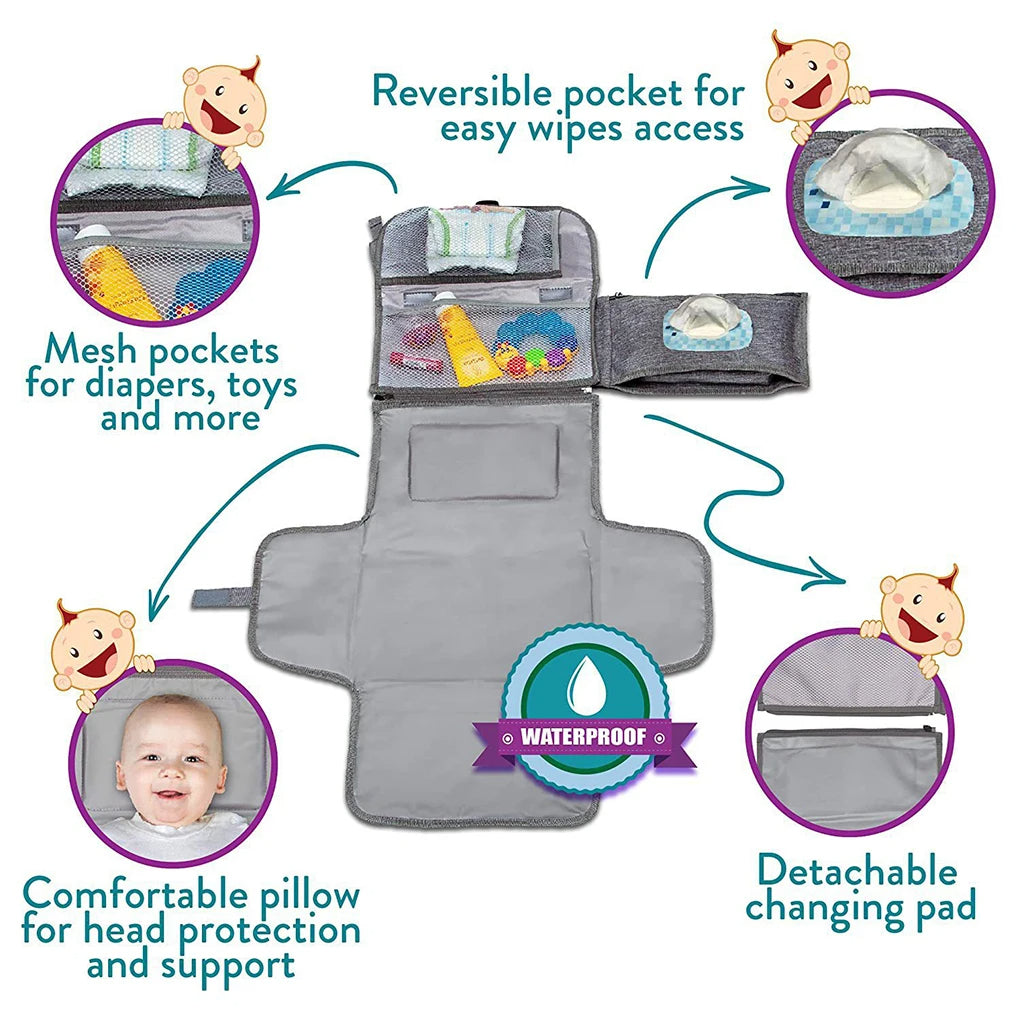 Portable Changing Mat / Diaper Bag | Foldable, Waterproof