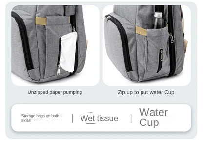 Baby Diaper Backpack with Bed Function